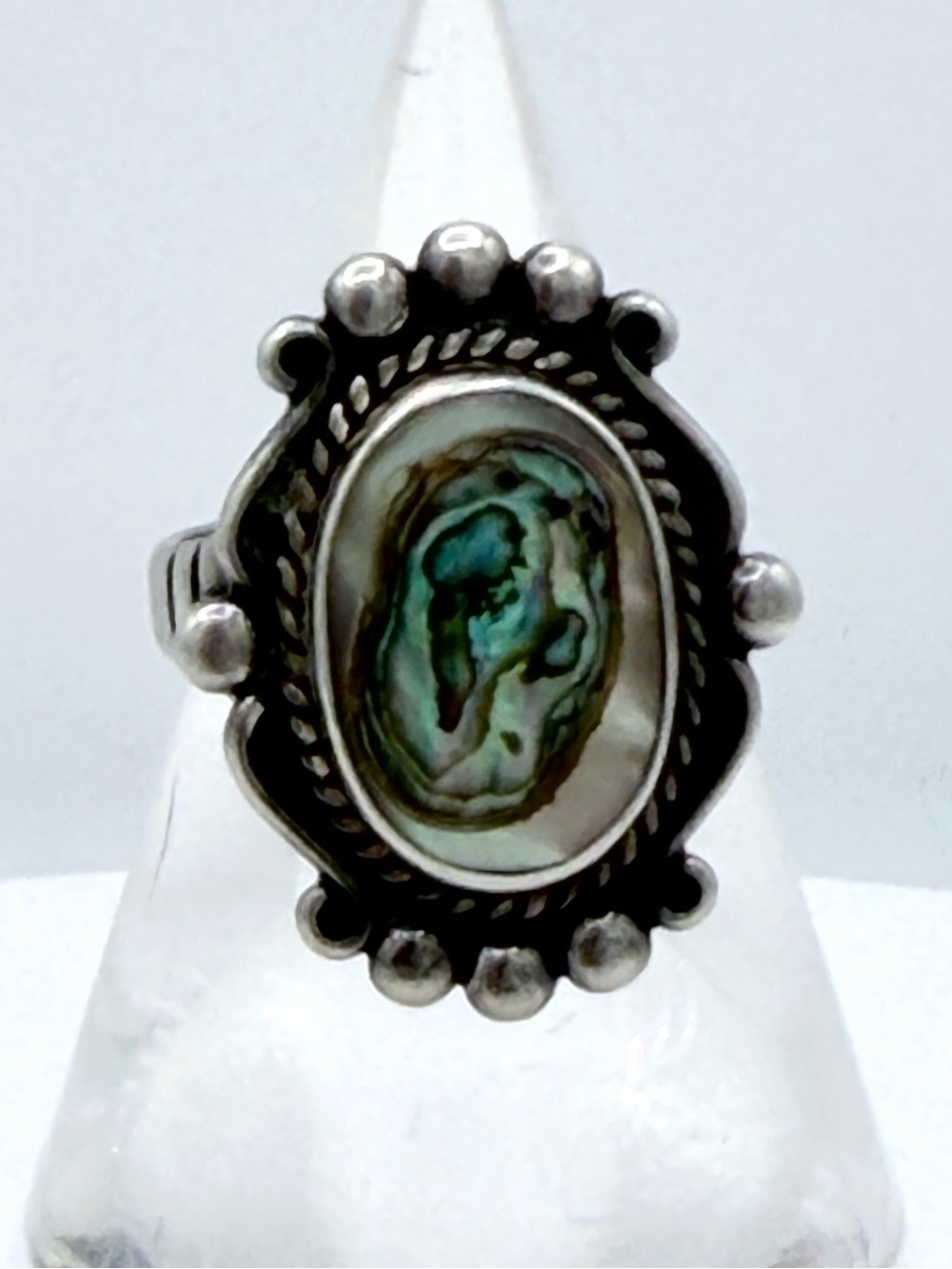 Vintage Abalone Shell Sterling Silver Southwestern Ring Jewelry